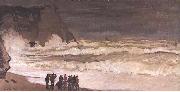 Claude Monet Stormy sea at Etretat Spain oil painting artist